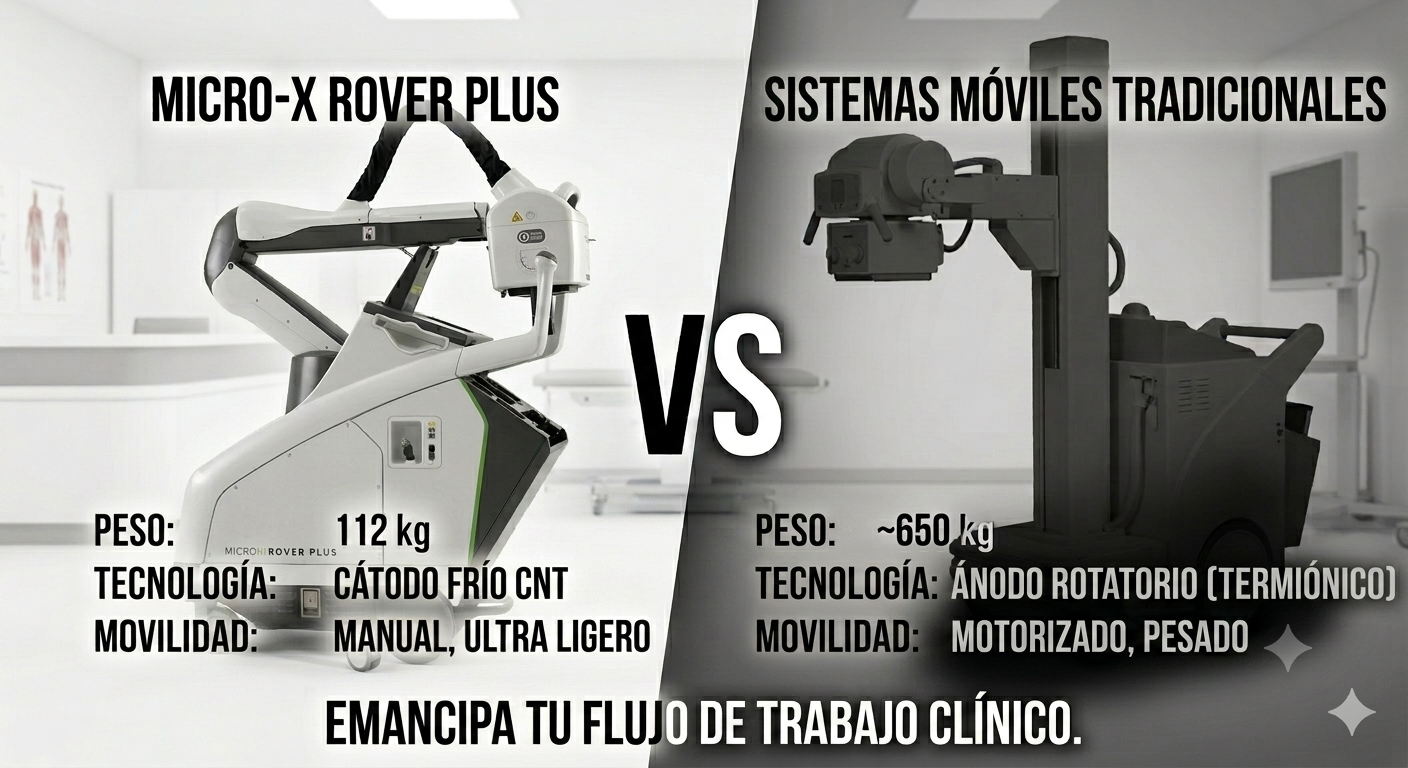 Rover Plus vs. los sistemas tradicionales de rayos X móviles: comparación de tecnología y peso
